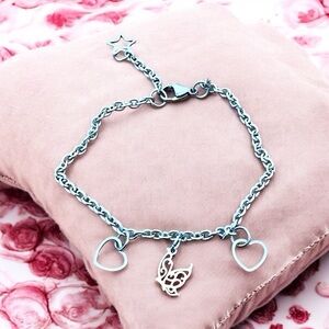 🆕 Butterfly Hearts and Stars Anklet Stainless Steel